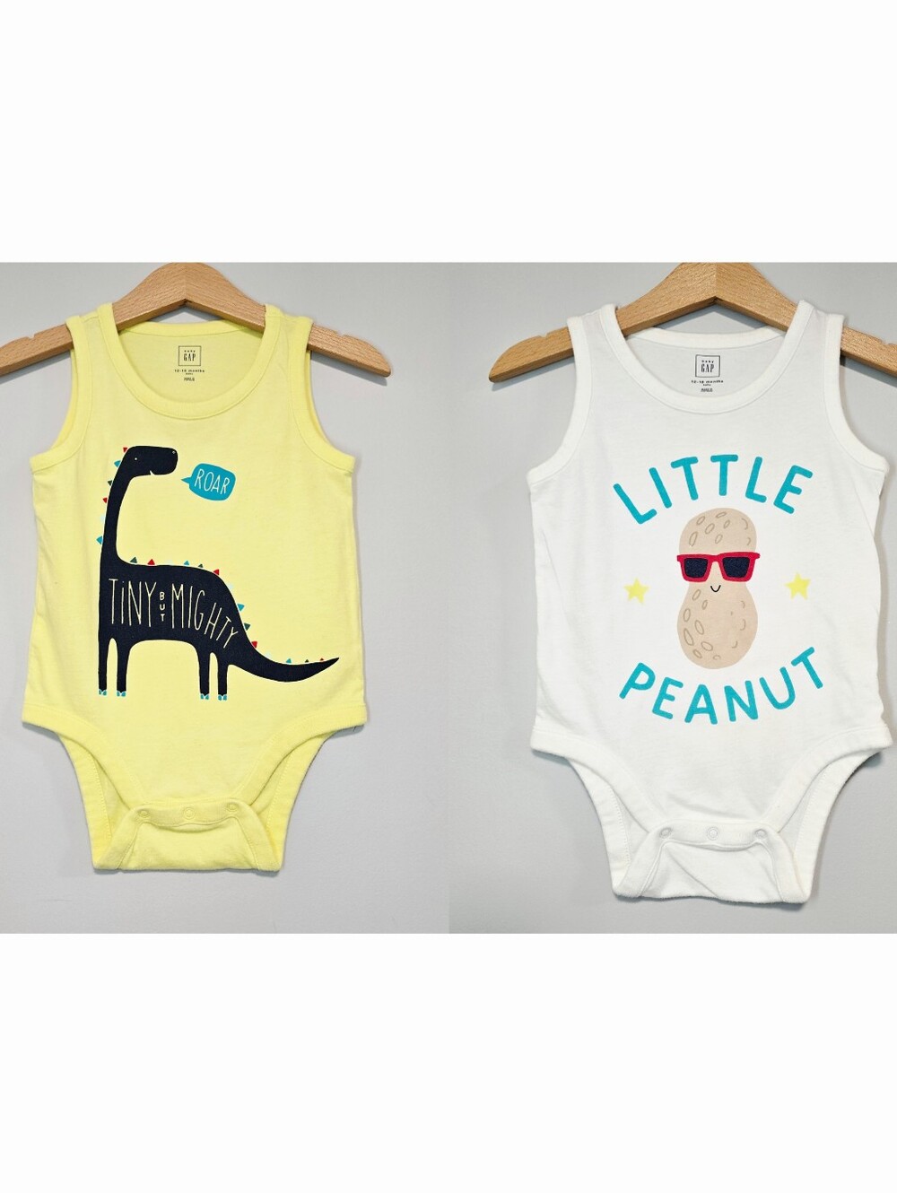 GAP Baby Printed Duo One-Piece Bodysuit - Yellow & White  Soft Cotton.